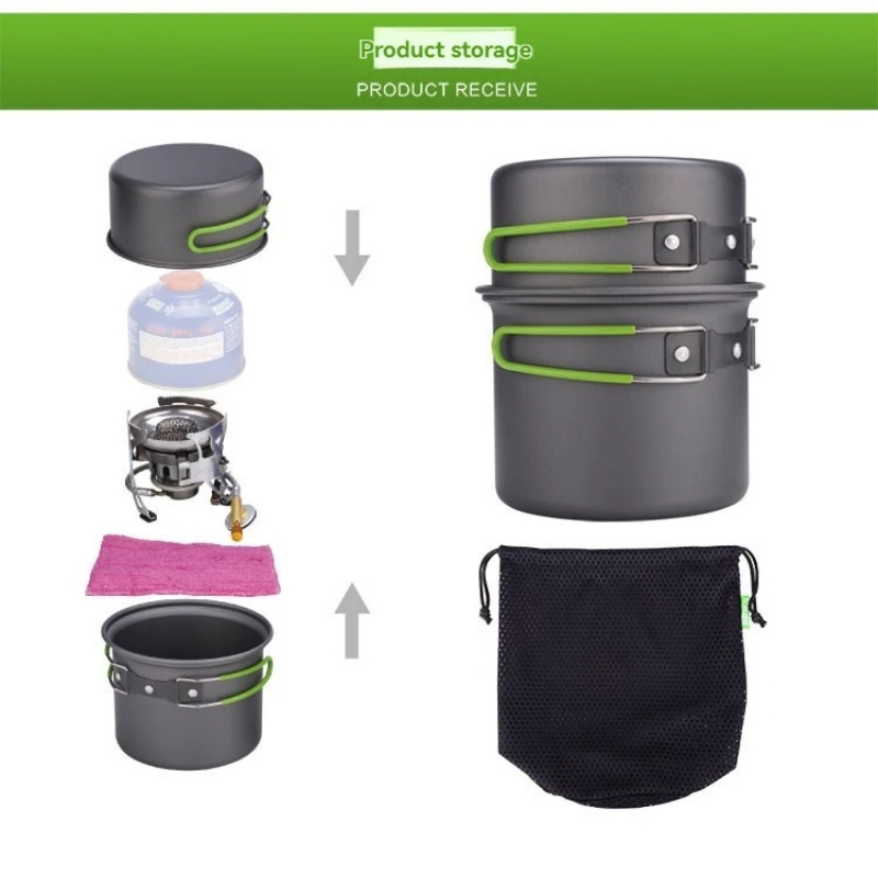 Zestaw naczyń kempingowych BRS – Camping Cooking Sets recenzja i cena